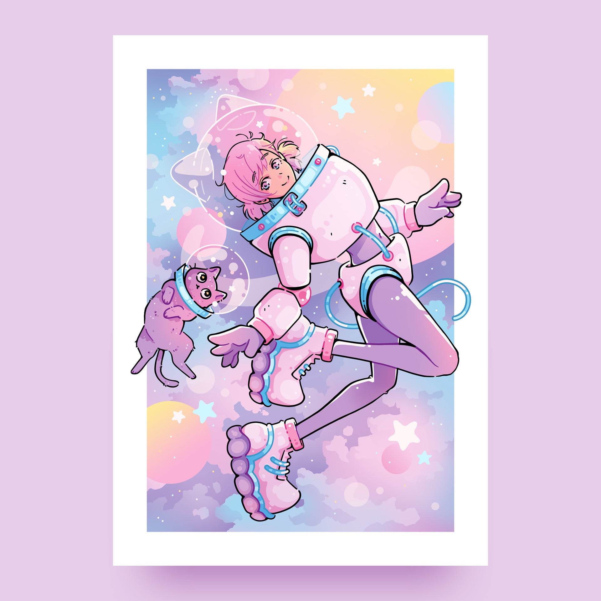 Cosmic Girl & Cosmic Cat - Artwork